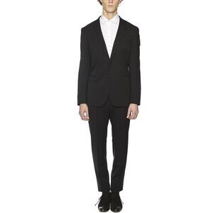 TONELLO Men's Classic Wool Blend Two-Button Suit Men BLACK Suits